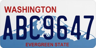WA license plate ABC9647