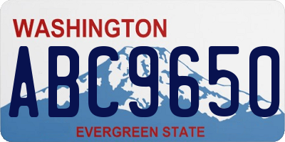 WA license plate ABC9650