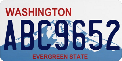 WA license plate ABC9652