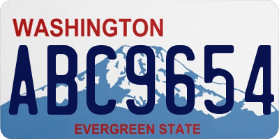 WA license plate ABC9654