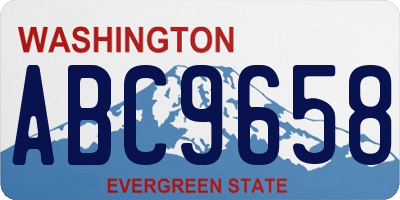 WA license plate ABC9658