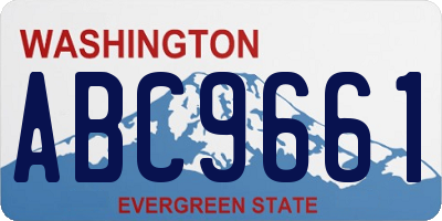 WA license plate ABC9661