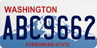 WA license plate ABC9662