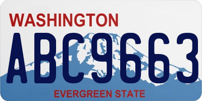 WA license plate ABC9663