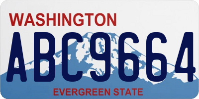 WA license plate ABC9664