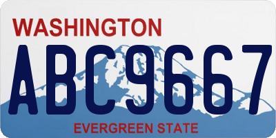 WA license plate ABC9667