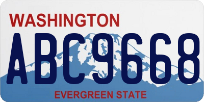 WA license plate ABC9668