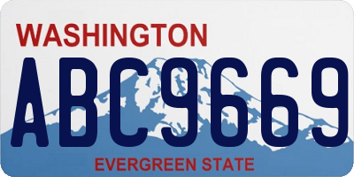 WA license plate ABC9669