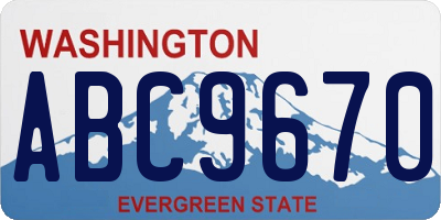 WA license plate ABC9670