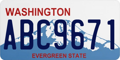 WA license plate ABC9671