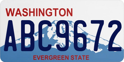 WA license plate ABC9672