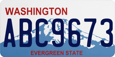 WA license plate ABC9673