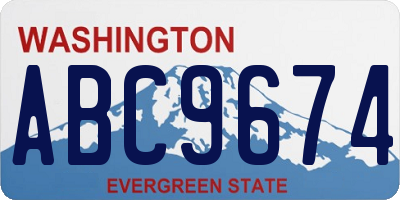 WA license plate ABC9674