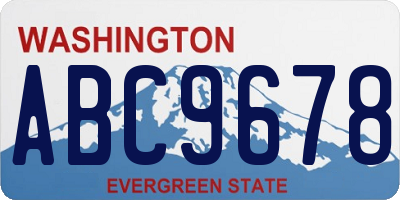 WA license plate ABC9678