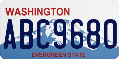 WA license plate ABC9680