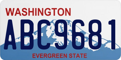 WA license plate ABC9681