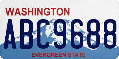 WA license plate ABC9688