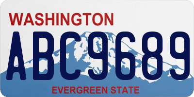 WA license plate ABC9689