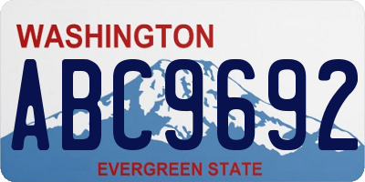 WA license plate ABC9692