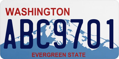 WA license plate ABC9701