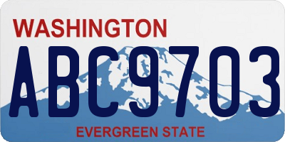 WA license plate ABC9703