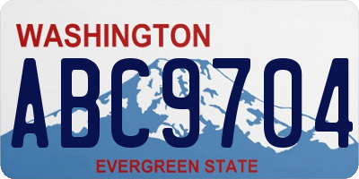 WA license plate ABC9704