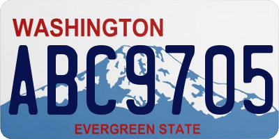 WA license plate ABC9705