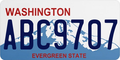 WA license plate ABC9707