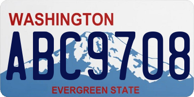 WA license plate ABC9708