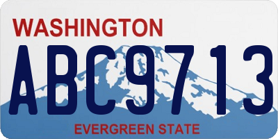 WA license plate ABC9713
