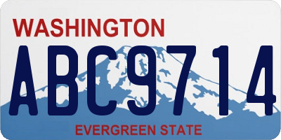 WA license plate ABC9714