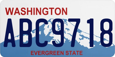 WA license plate ABC9718