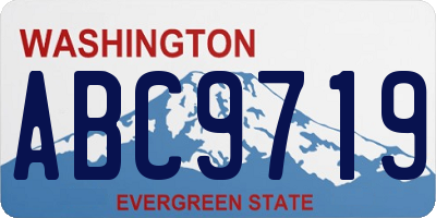 WA license plate ABC9719