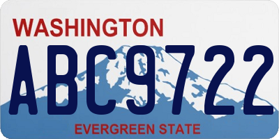 WA license plate ABC9722