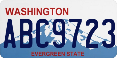 WA license plate ABC9723