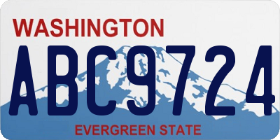 WA license plate ABC9724