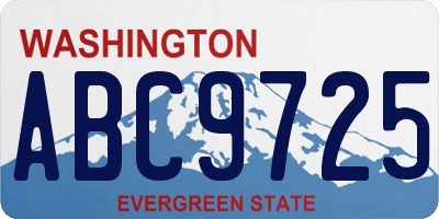 WA license plate ABC9725