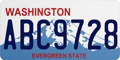 WA license plate ABC9728