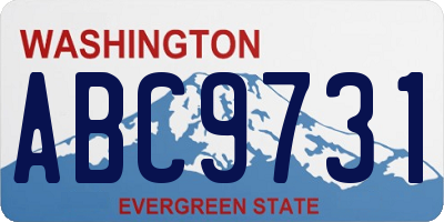 WA license plate ABC9731