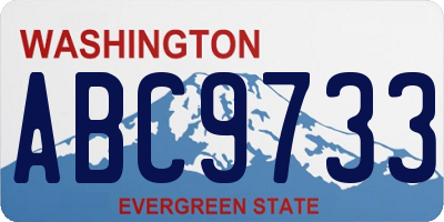WA license plate ABC9733