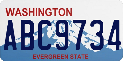 WA license plate ABC9734