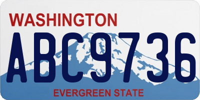 WA license plate ABC9736
