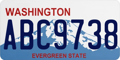 WA license plate ABC9738