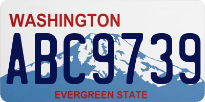 WA license plate ABC9739