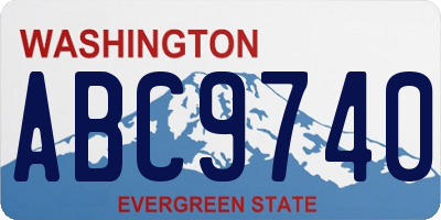 WA license plate ABC9740