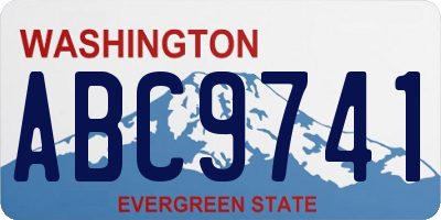 WA license plate ABC9741