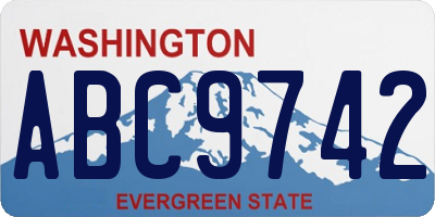 WA license plate ABC9742