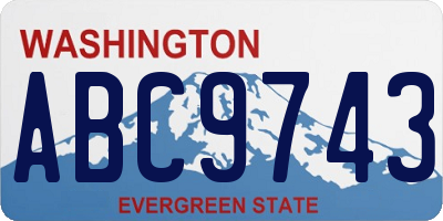 WA license plate ABC9743