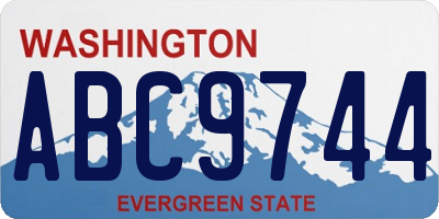 WA license plate ABC9744