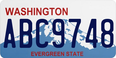 WA license plate ABC9748